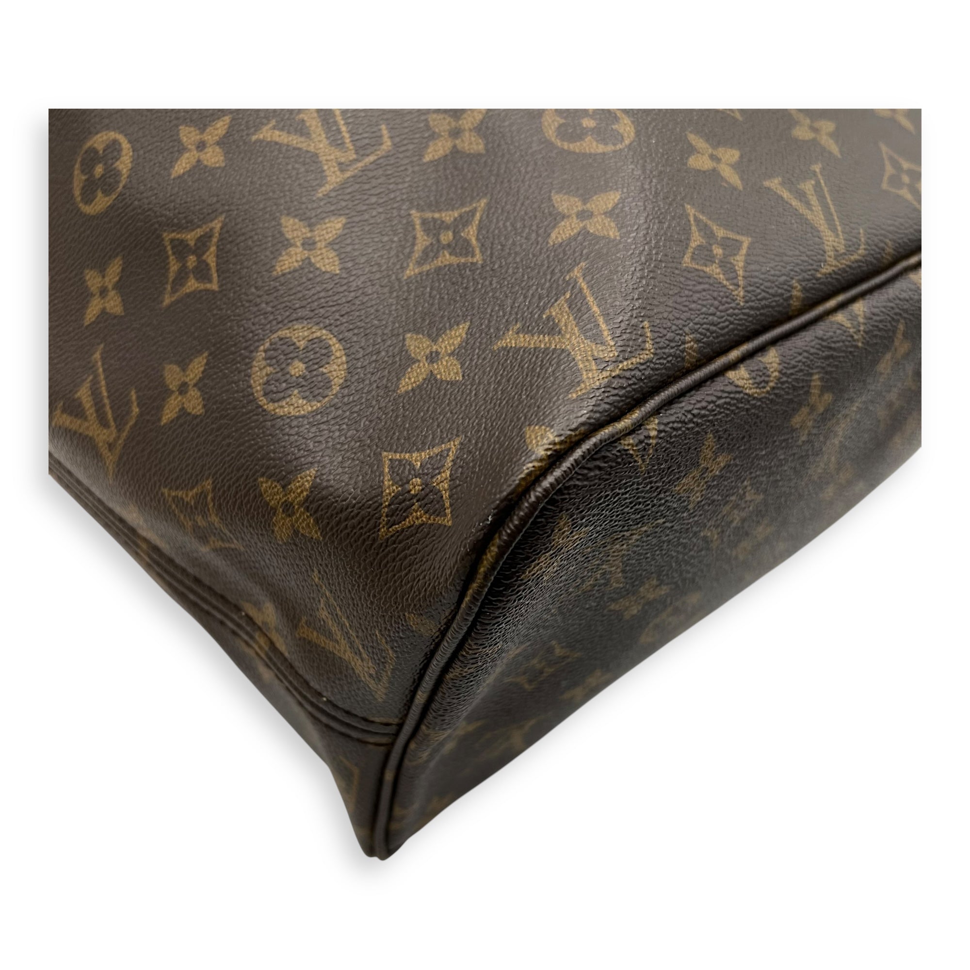Louis Vuitton Neverfull Tote Bag MM Brown in Monogram Coated Canvas, Gold hardware_11