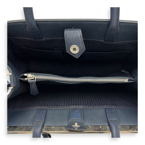 Fendi 2Jours Top Handle Bag Blue in Calfskin, Silver hardware_6