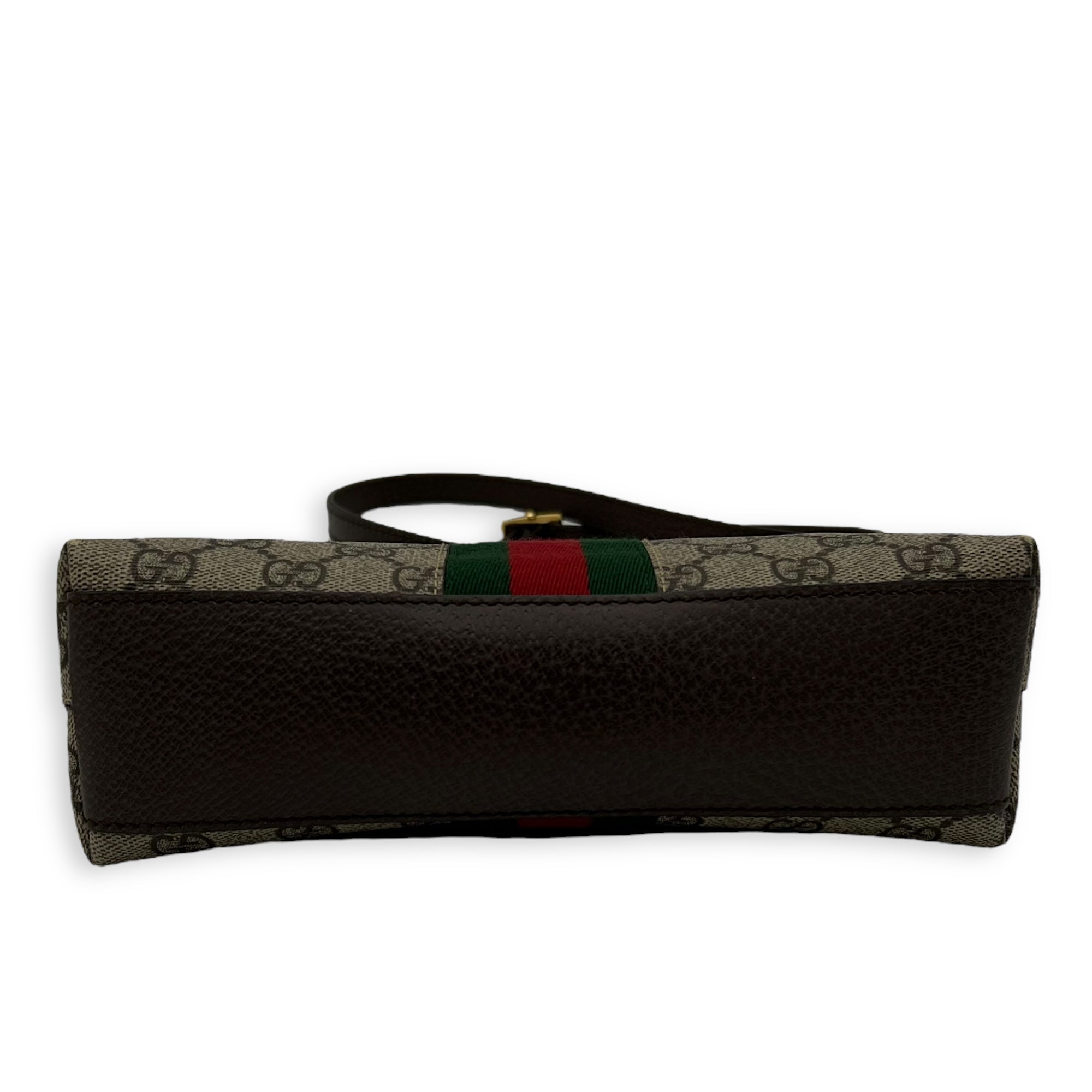 Gucci Ophidia Crossbody Bag Brown in Coated Canvas, Gold hardware_5