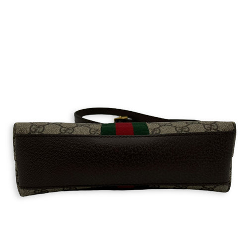 Gucci Ophidia Crossbody Bag Brown in Coated Canvas, Gold hardware_5