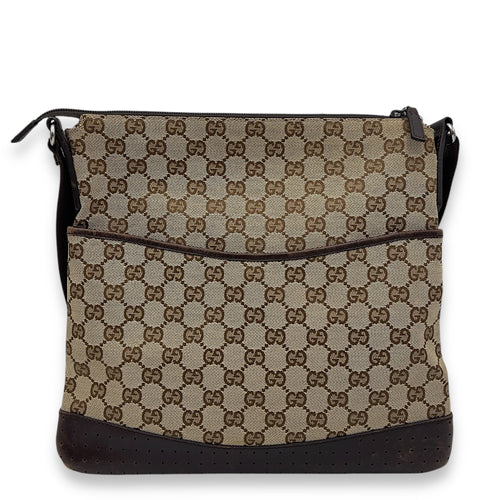 Gucci GG Crossbody Bag Brown in Canvas, Gold hardware_1