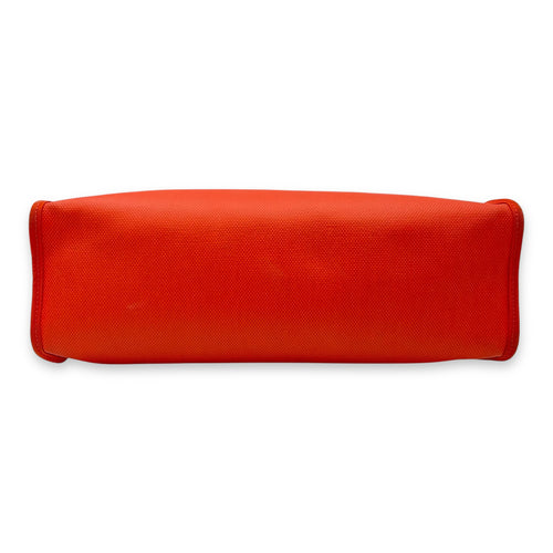 Hermès Herbag 31 Orange Mecano/ Ecru-beige/ Fauve Shoulder Bag in Toile, Palladium hardware_5