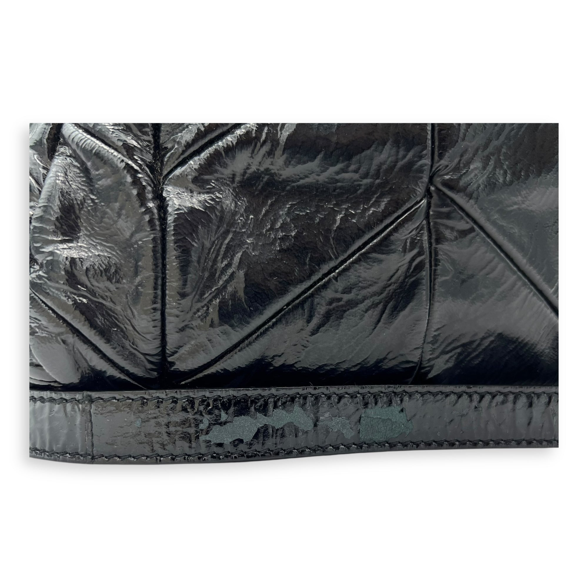 Prada Quilted Top Handle Bag Black in Glazed Calfskin, Silver hardware_13