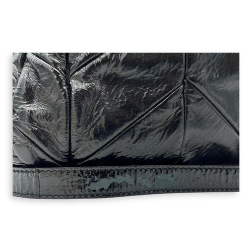 Prada Quilted Top Handle Bag Black in Glazed Calfskin, Silver hardware_13