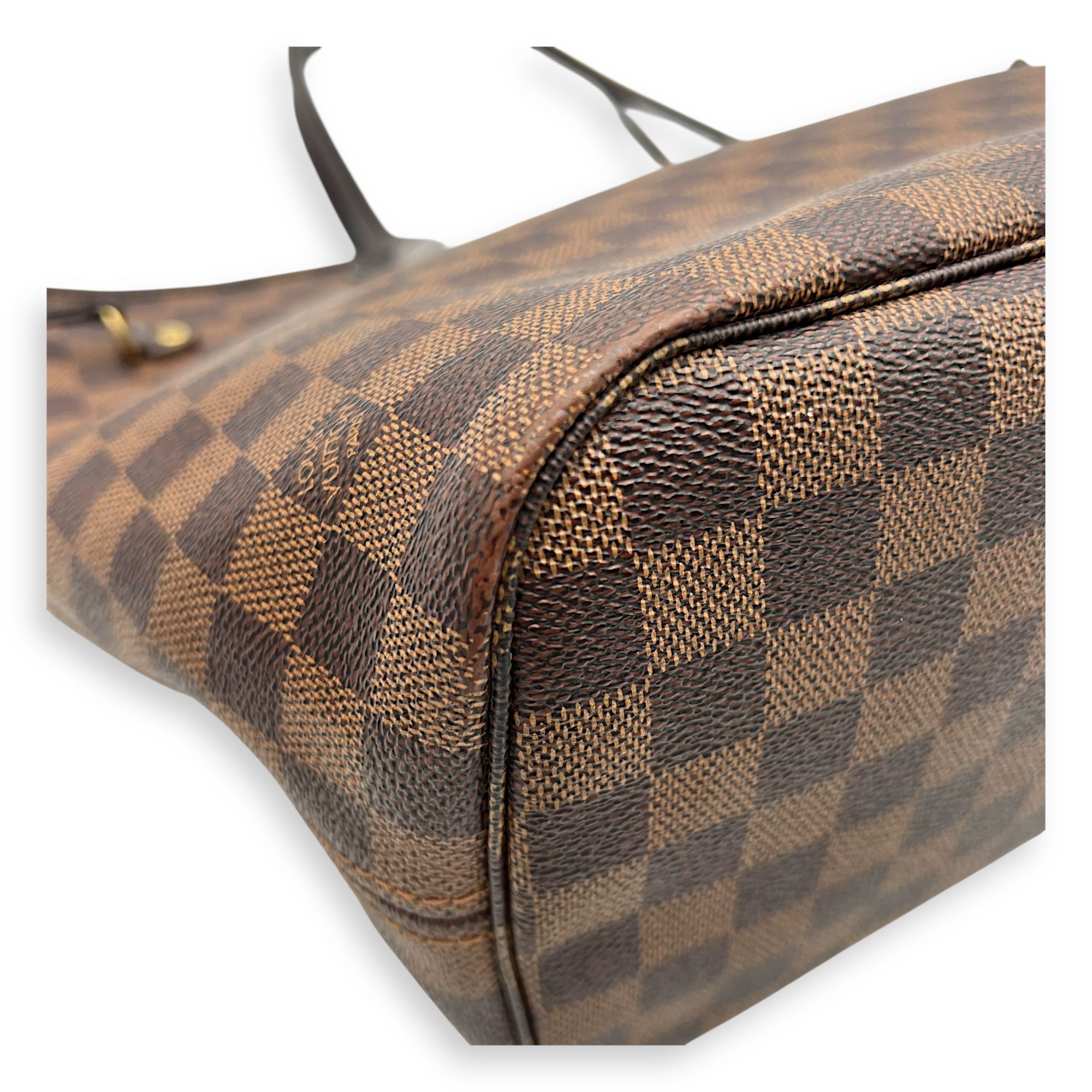 Louis Vuitton Neverfull MM Brown Tote Bag in Monogram Coated Canvas, Gold hardware_13