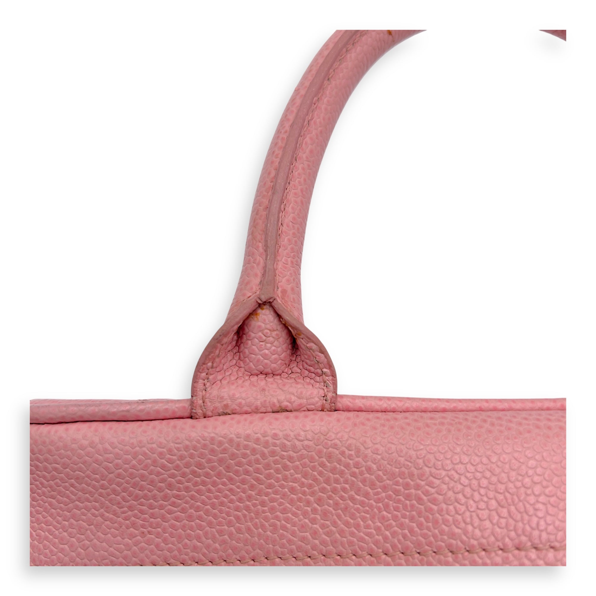 Chanel Bowling Pink Top Handle Bag in Caviar Leather, Gold hardware_11