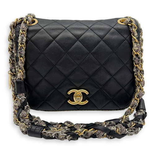 Chanel CC Crossbody Bag Black in Calfskin, Mixed hardware_12