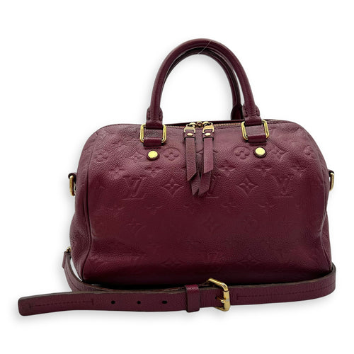 Louis Vuitton Speedy Bandouliere Top Handle Bag 25 Red in Empreinte Leather, Gold hardware_13