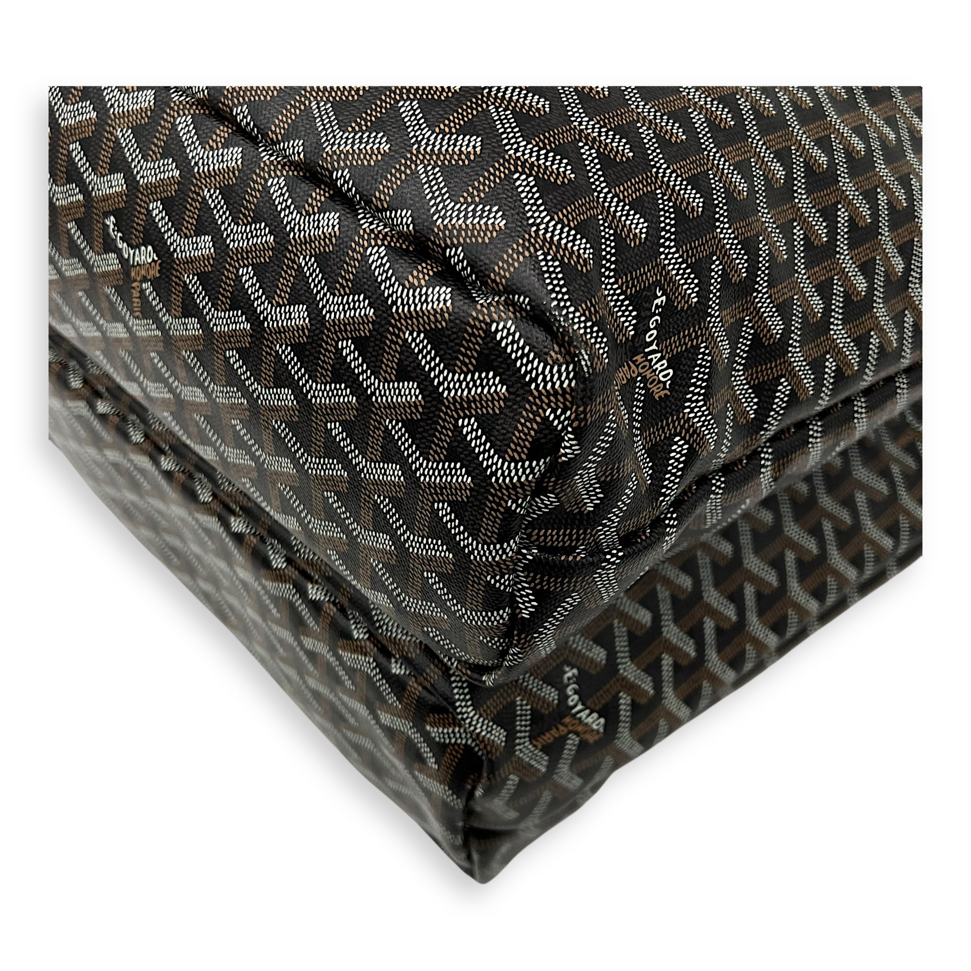 Goyard Isabelle Tote Bag Black in Coated Canvas, Silver hardware_10