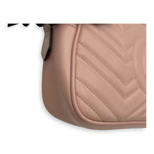 Gucci GG Marmont Crossbody Bag Pink in Calfskin, Gold hardware_9