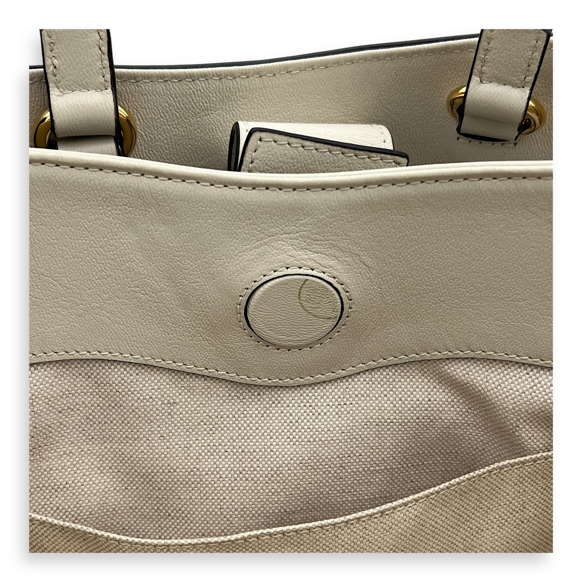 Gucci Horsebit 1955 Top Handle Bag White in Calfskin, Gold hardware_13