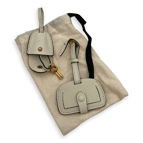 Gucci Sherry Top Handle Bag Mini White in Calfskin and jacquard, Gold hardware_13