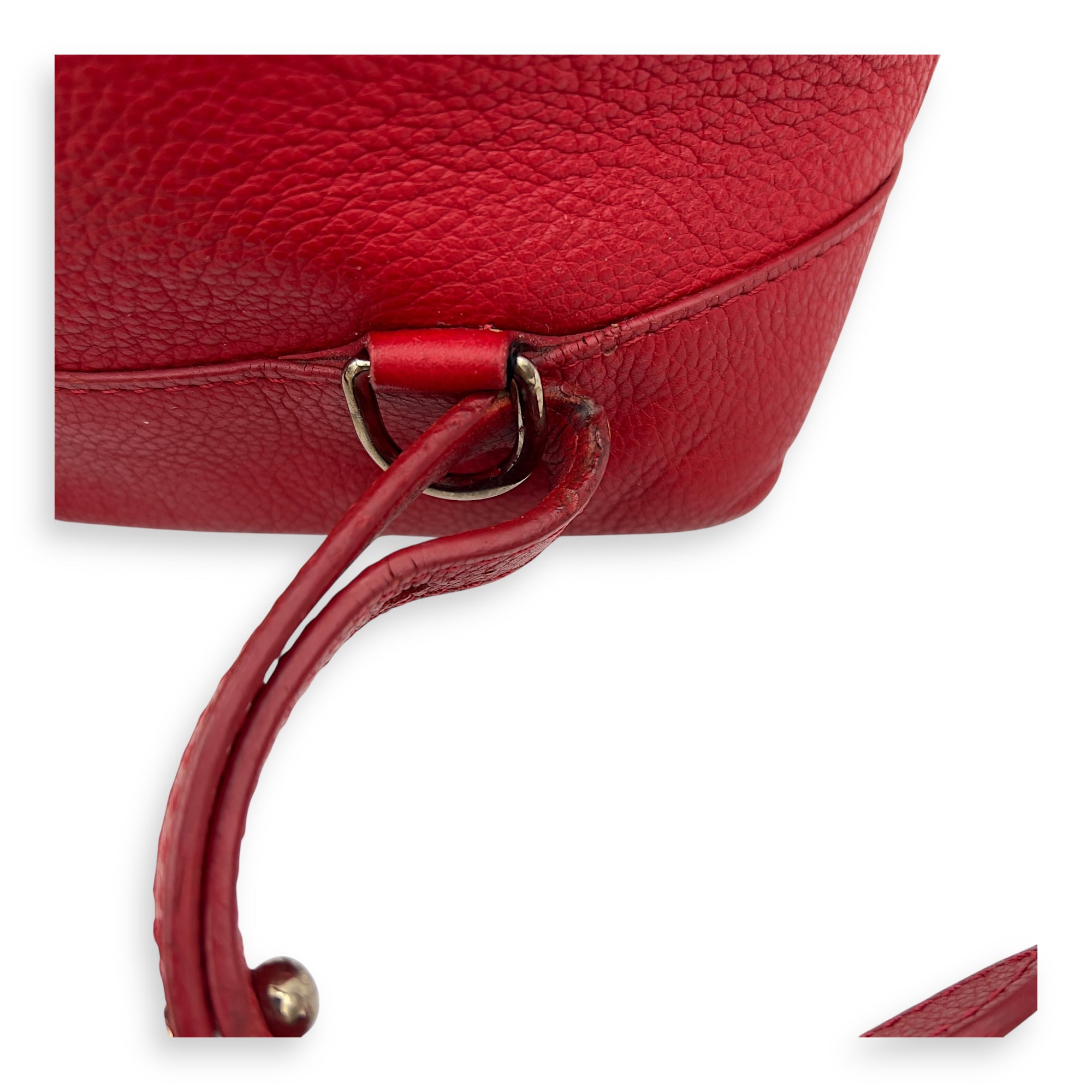 Louis Vuitton Lock Me Backpack Red in Taurillon Leather, Silver hardware_13