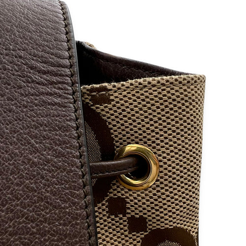 Gucci GG Backpack Brown in Canvas, Gold hardware_13