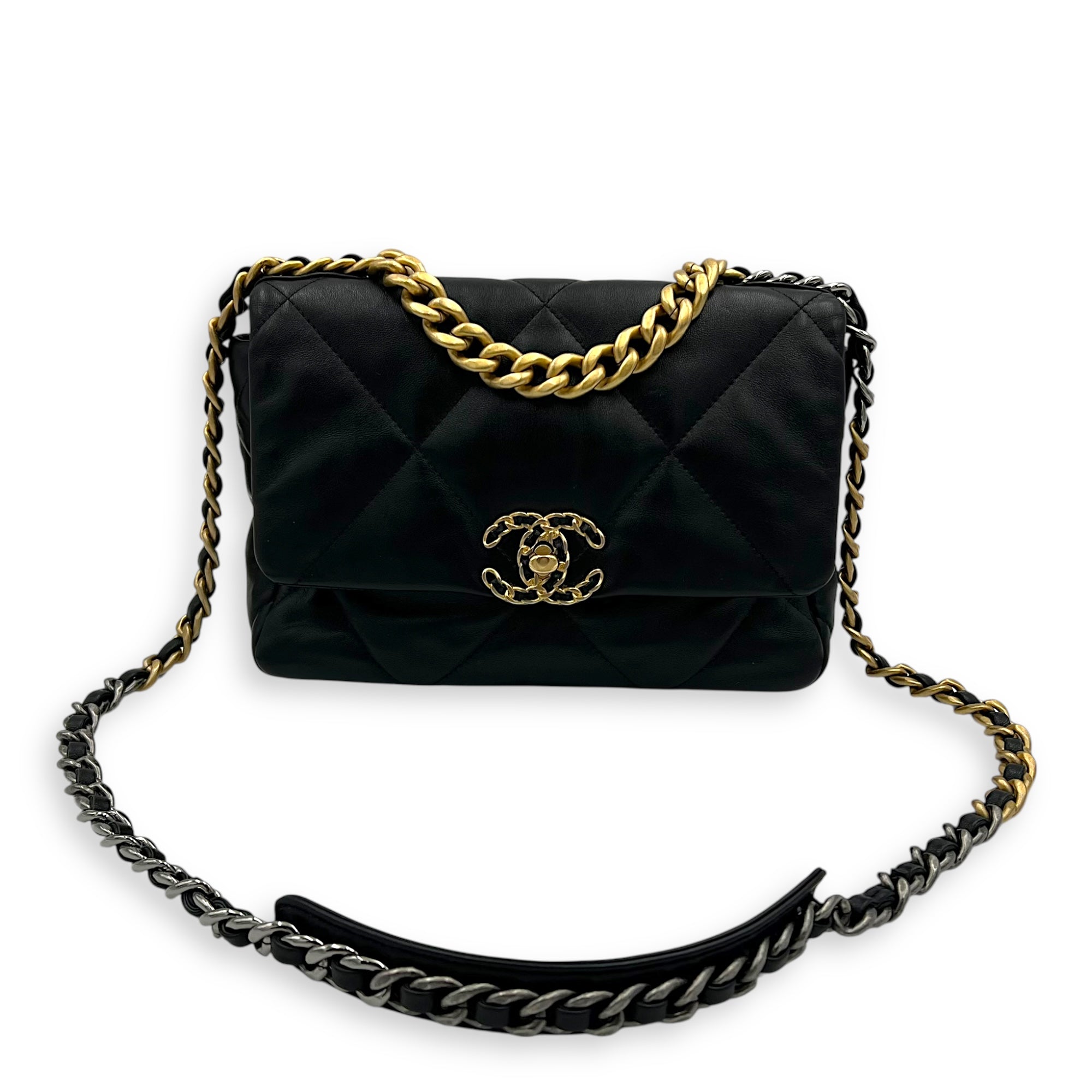 Chanel C19 Shoulder Bag Black in Others, Mixed hardware_13
