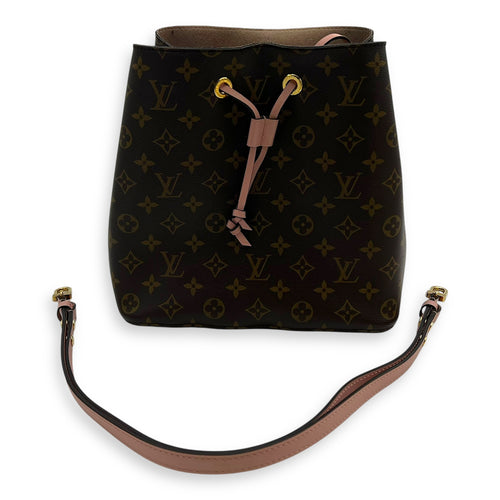 Louis Vuitton NeoNoe MM Brown Bucket Bag in Monogram Coated Canvas, Gold hardware_13