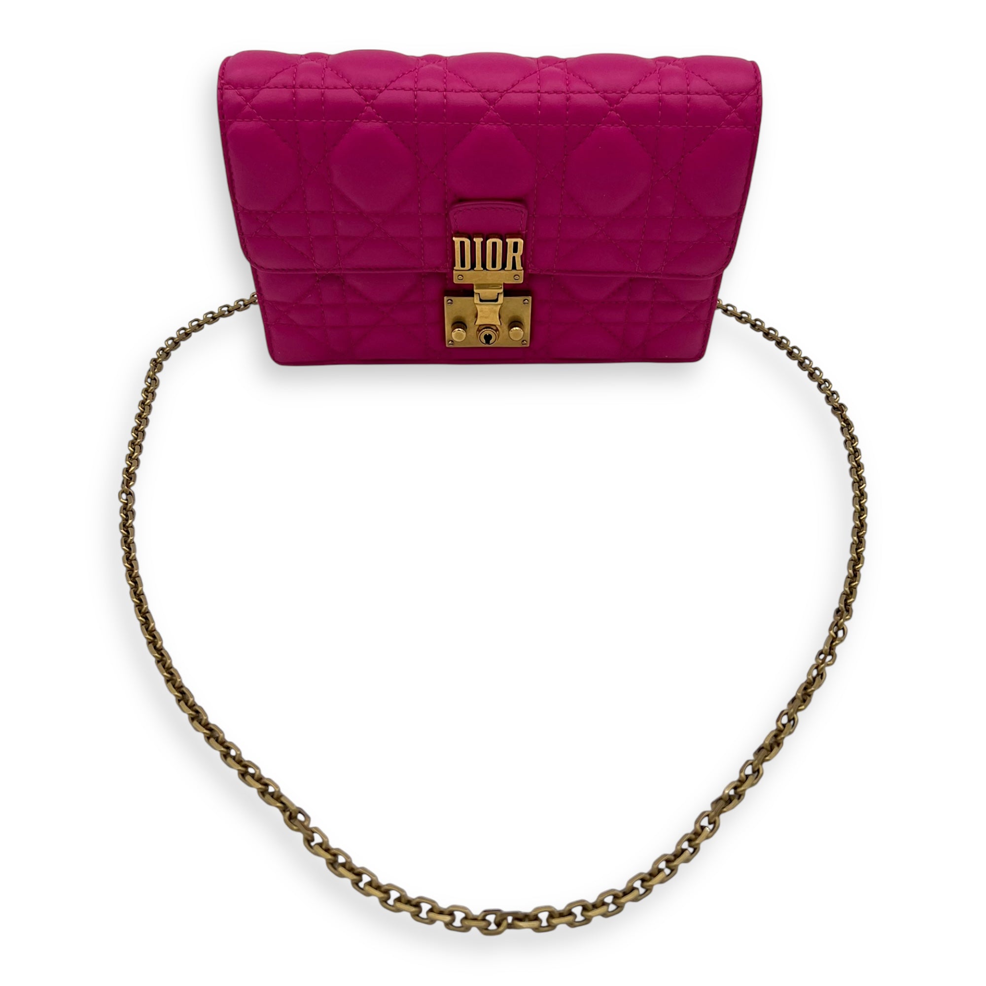 Dior DiorAddict Shoulder Bag Pink in Lambskin, Gold hardware_2
