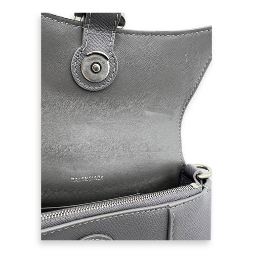 Balenciaga Downtown Crossbody Bag Grey in Calfskin, Silver hardware_5