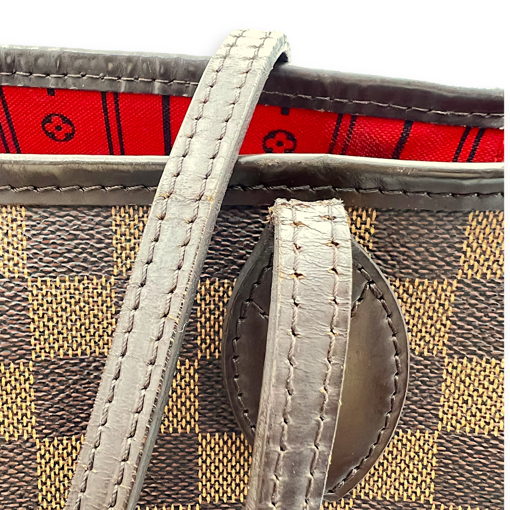 Louis Vuitton Neverfull Tote Bag Damier Ebene in Coated Canvas, Gold hardware_15