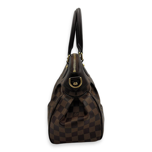 Louis Vuitton Trevi PM Damier Ebene Top Handle Bag in Coated Canvas, Gold hardware_4