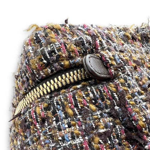 Chanel Vanity Case Wood Multi-colour Top Handle Bag in Tweed, Gold hardware_13