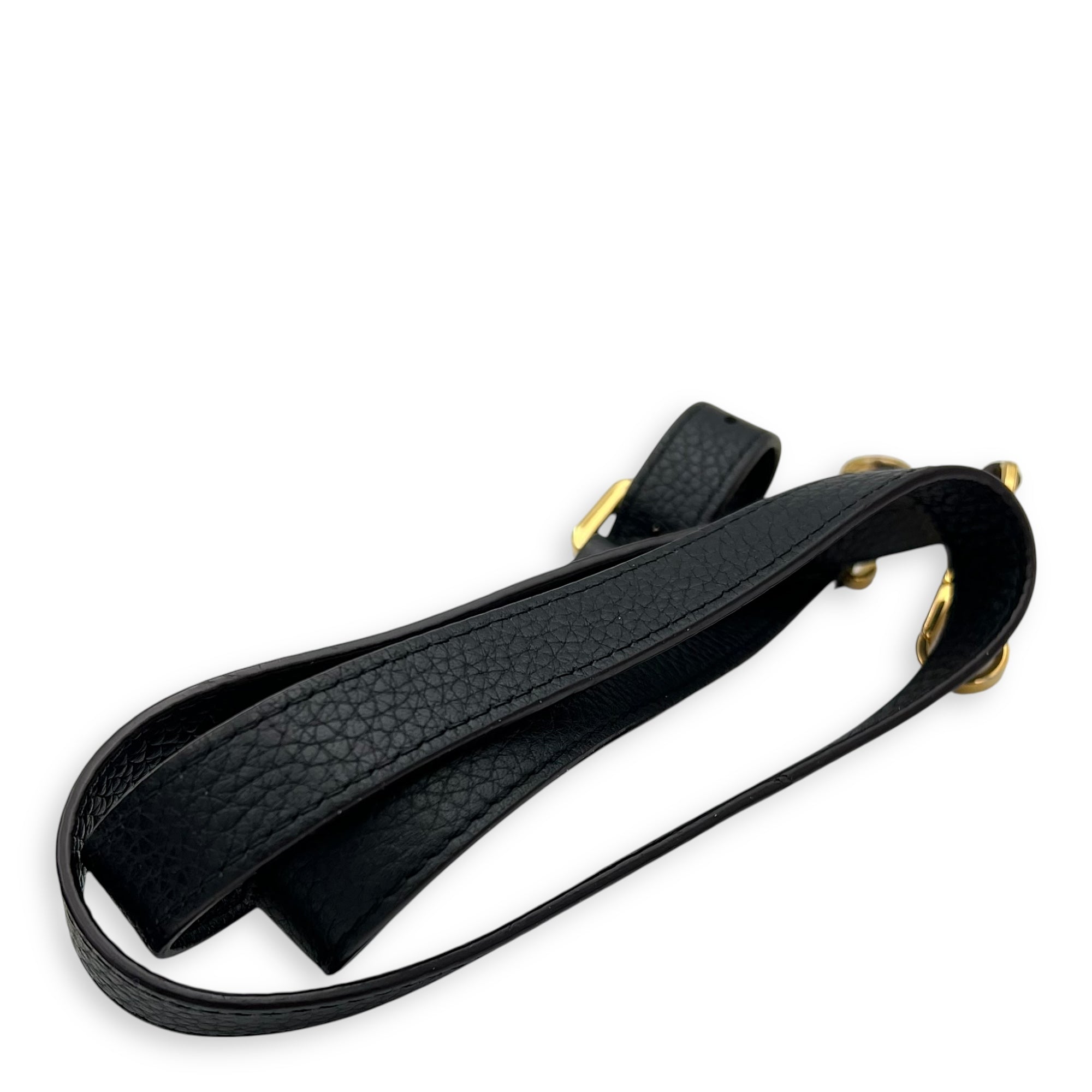 Louis Vuitton Capucines Top Handle Bag Black in Calfskin, Gold hardware_13