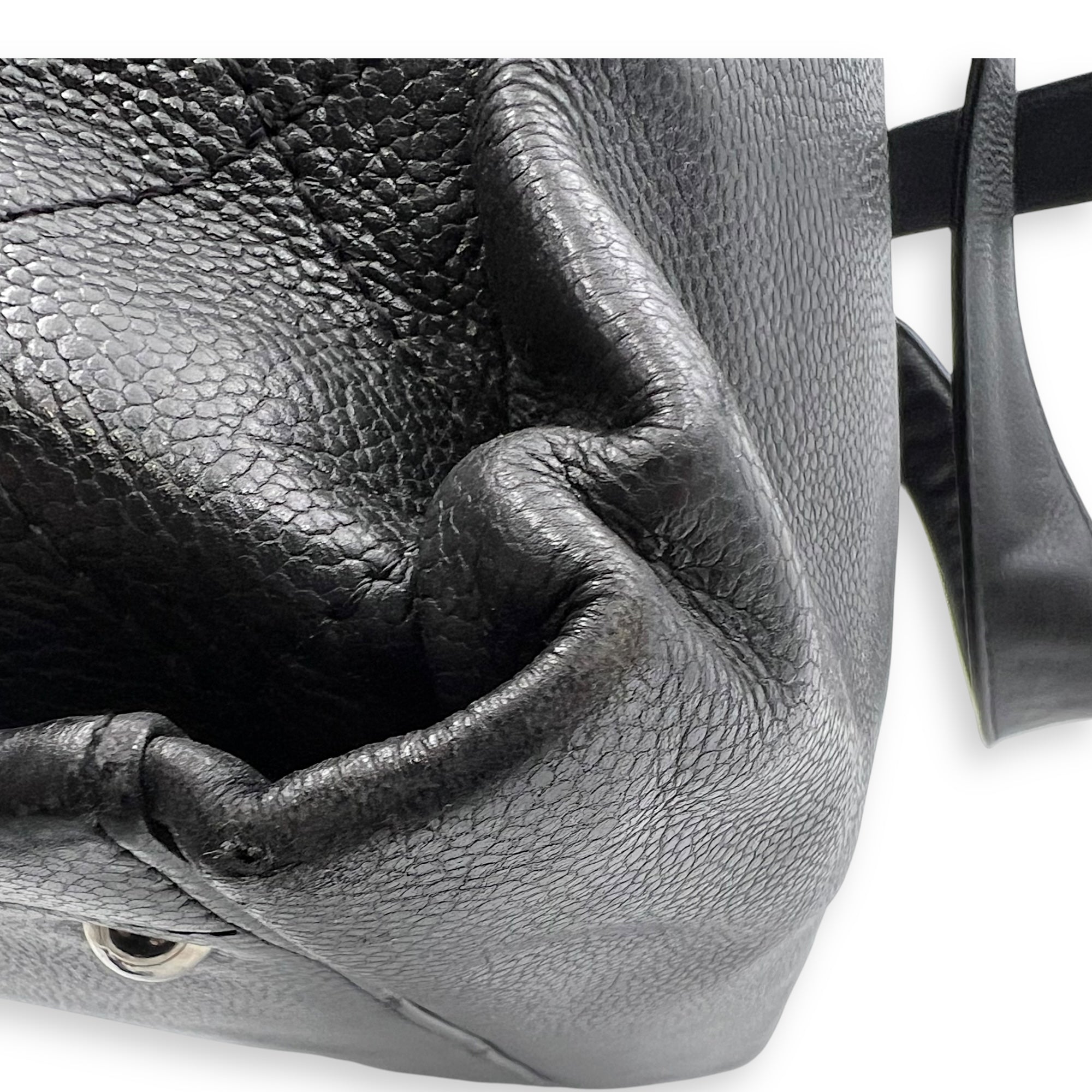 Chanel CC Tote Bag Black in Caviar Leather, Silver hardware_13