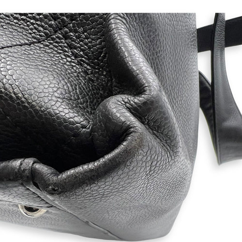 Chanel CC Tote Bag Black in Caviar Leather, Silver hardware_13