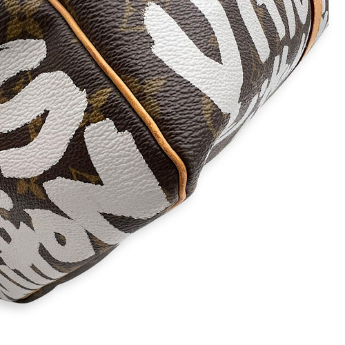 Louis Vuitton Stephen Sprouse Keepall 50 Brown Duffle Bag in Coated Canvas, Gold hardware_12