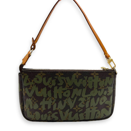 Louis Vuitton Pochette Pouch Brown in Coated Canvas, Gold hardware_13