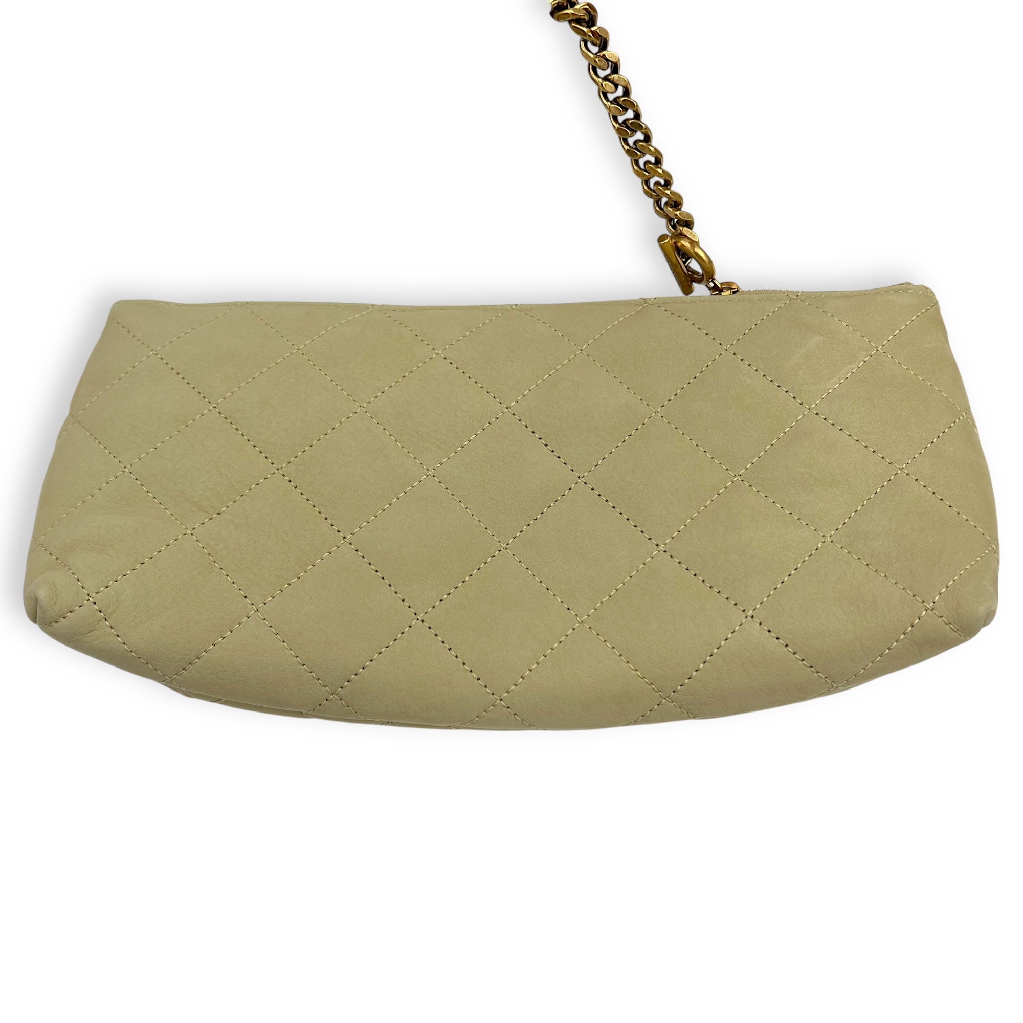 Saint Laurent ICare Tote Bag Beige in Nubuck suede, Gold hardware_13
