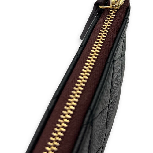 Chanel CC Pouch Black in Caviar Leather, Gold hardware_13