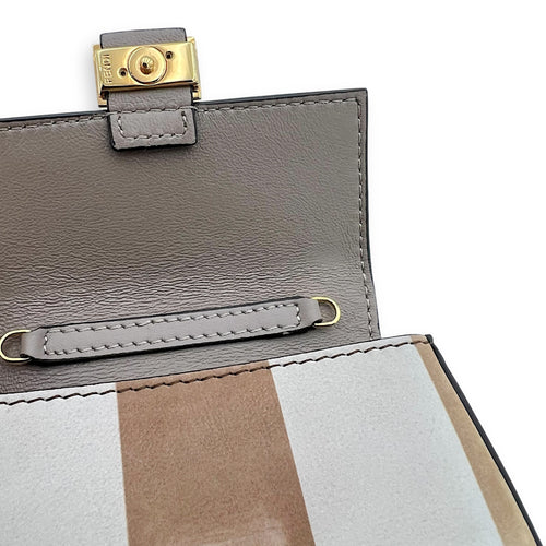 Fendi Baguette Nano Brown Crossbody Bag in Suede Leather, Gold hardware_13