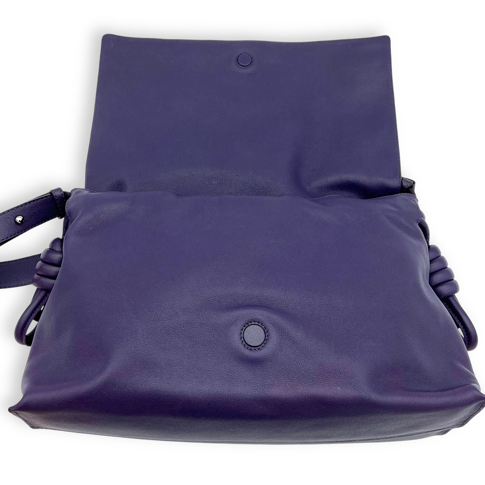 Loewe Flamenco Shoulder Bag Purple in Lambskin, Silver hardware_13