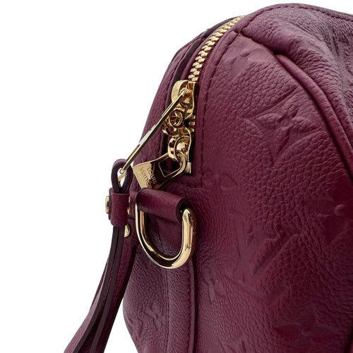Louis Vuitton Speedy Bandouliere Top Handle Bag Red in Monogram Empreinte Leather, Gold hardware_13
