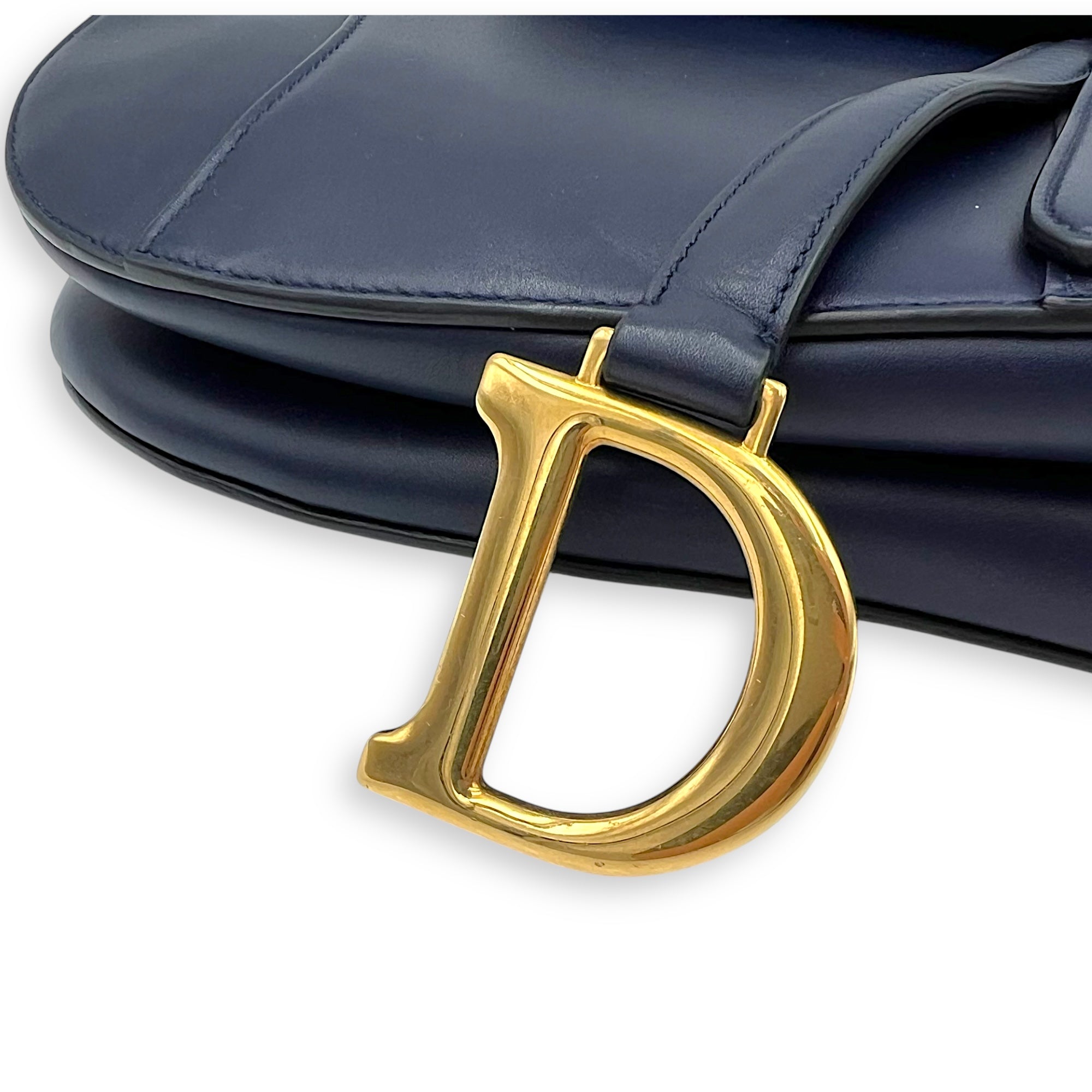 Dior Saddle Shoulder Bag Blue in Calfskin, Gold hardware_12