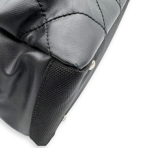 Chanel Paris Biarritz Tote Bag Black in Coated Canvas, Silver hardware_13