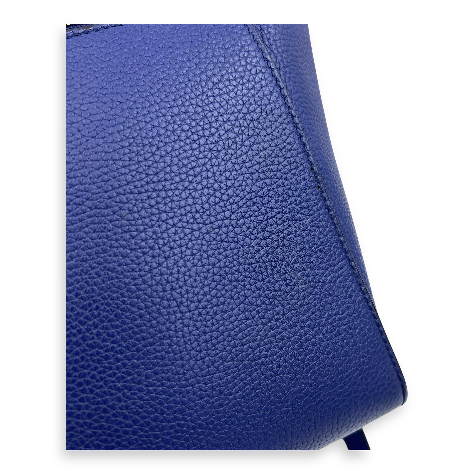 Celine Belt Bag Top Handle Bag Blue in Calfskin, Gold hardware_5