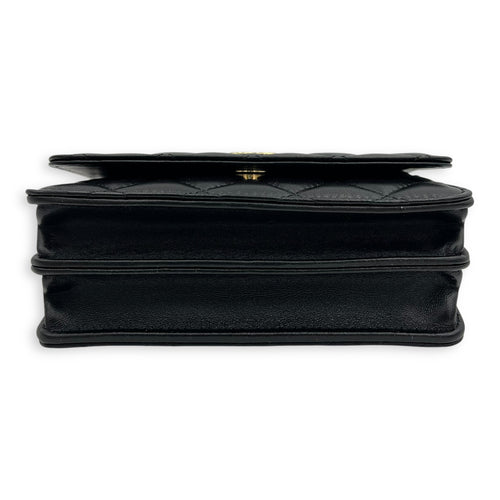 Chanel CC Curb Thick Chain Wallet On Chain Black in Lambskin, Gold hardware_5