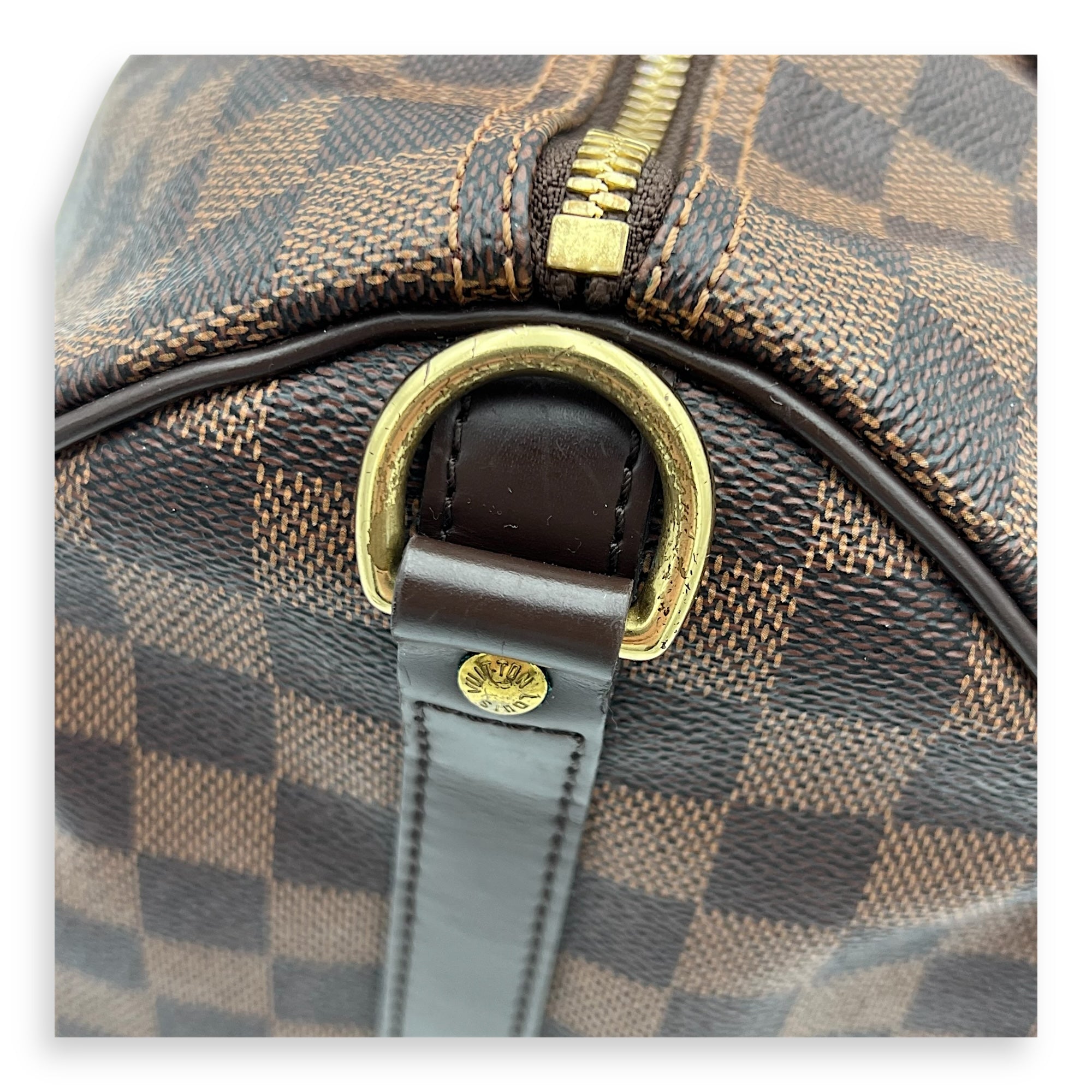 Louis Vuitton Speedy 35 Brown Top Handle Bag in Coated Canvas, Gold hardware_3