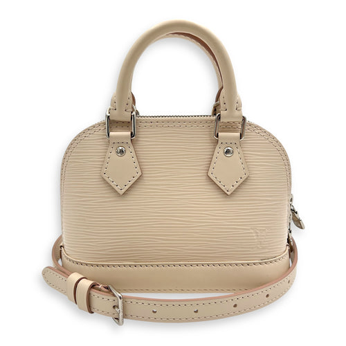Louis Vuitton Alma Top Handle Bag Nano White in Epi Leather, Silver hardware_11
