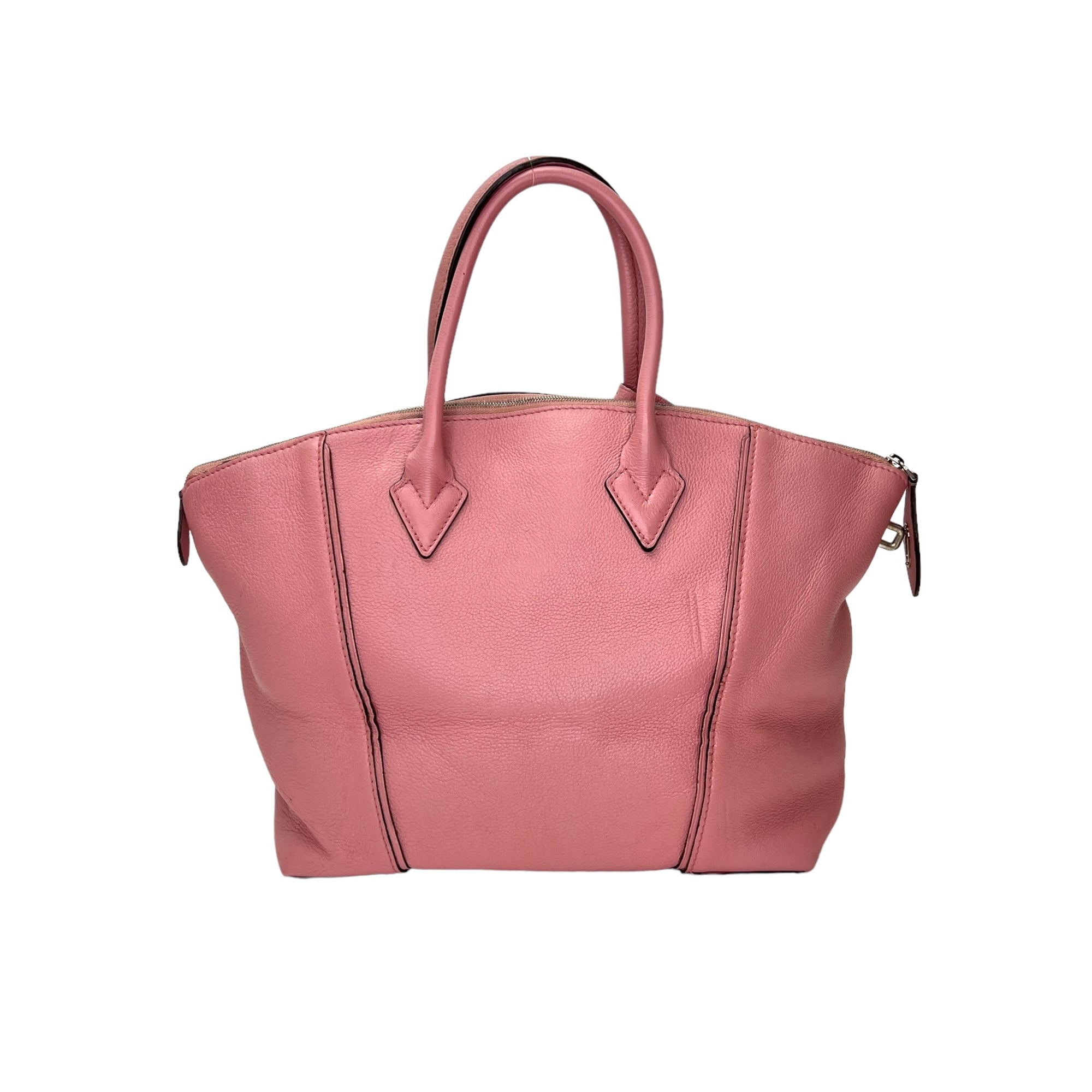 Soft Lockit PM Pink Top Handle Bag in Calfskin, Silver hardware