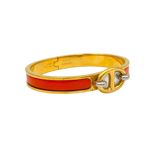 Clic Chaine d'Ancre Mini Orange in, Gold hardware