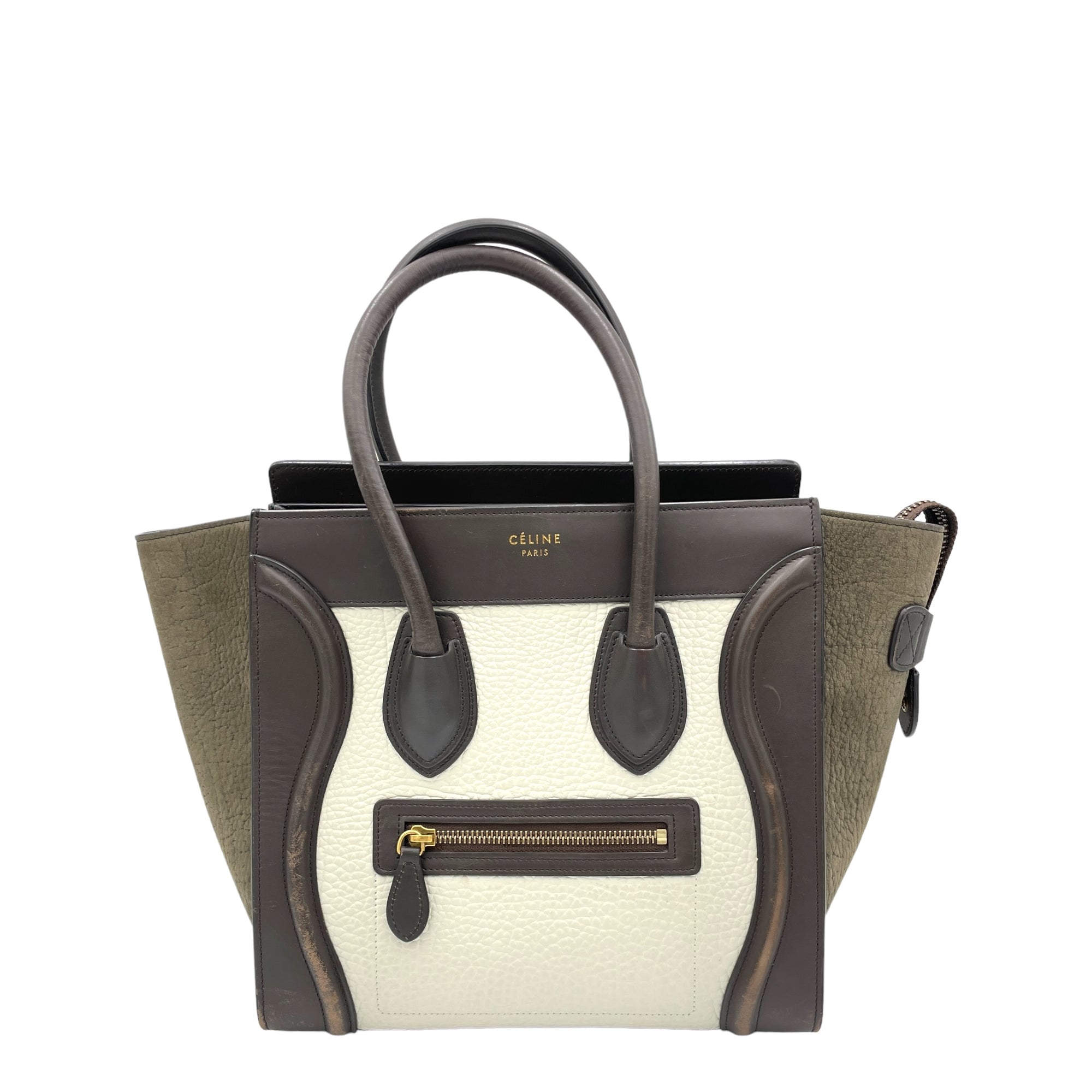 Luggage Top Handle Bag Micro Multi-colour in Calfskin, Gold hardware