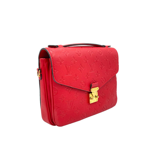 Metis Red Crossbody Bag in Monogram Empreinte Leather, Gold hardware