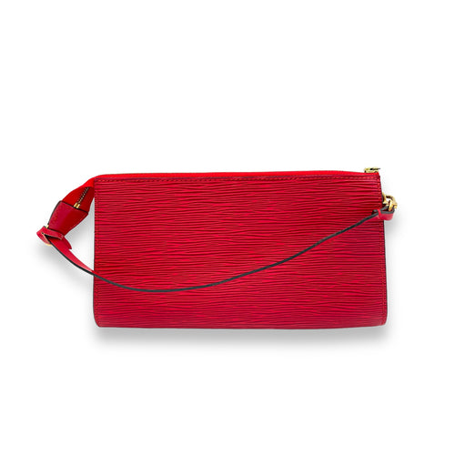 Pochette Accessoires Red Shoulder Bag in Epi Leather, Gold hardware