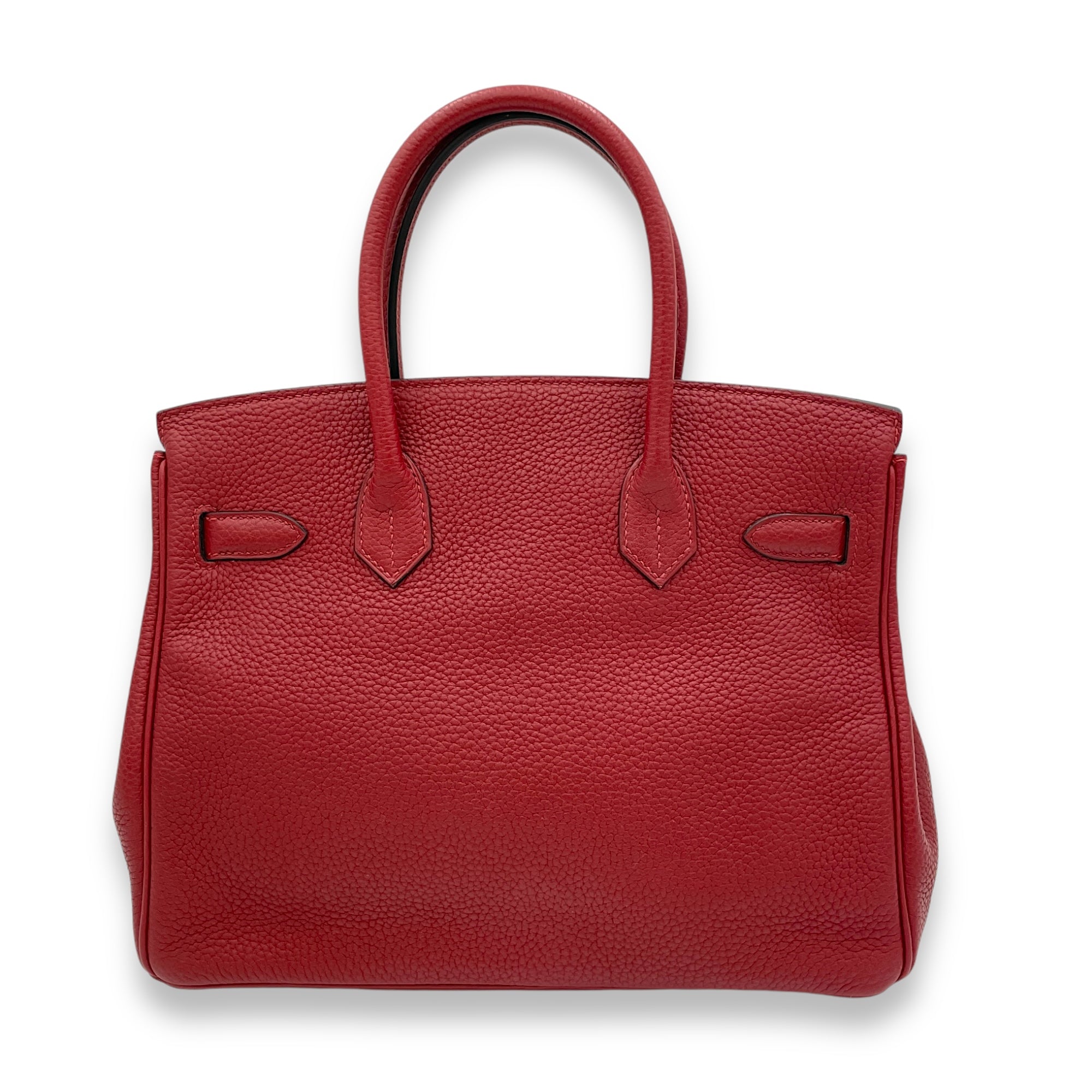 Birkin 30 Red in Clemence, Palladium hardware