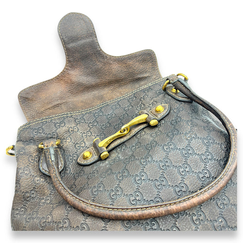 Horsebit 1955 Shoulder Bag Brown in Calfskin, Gold hardware