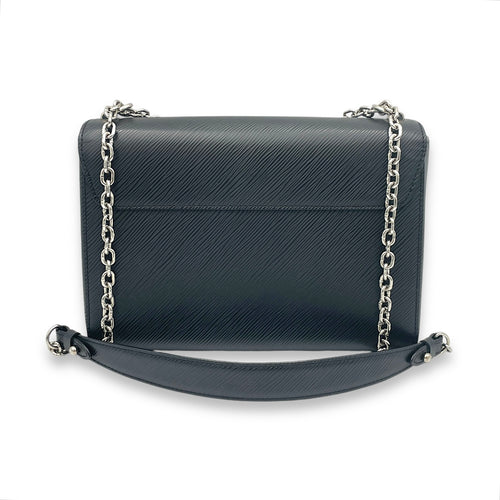 Twist MM Black Shoulder Bag in Epi Leather, Silver hardware