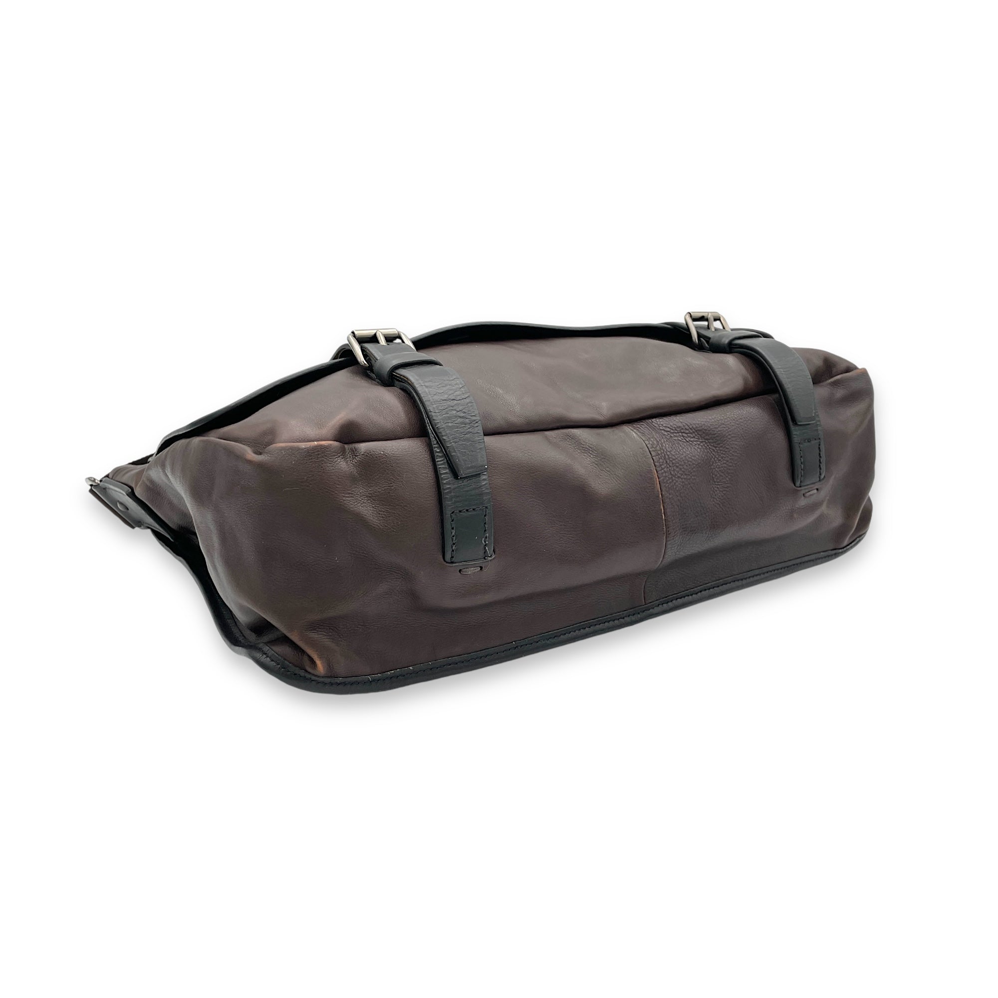 Others Messenger Brown in Calfskin, Silver hardware